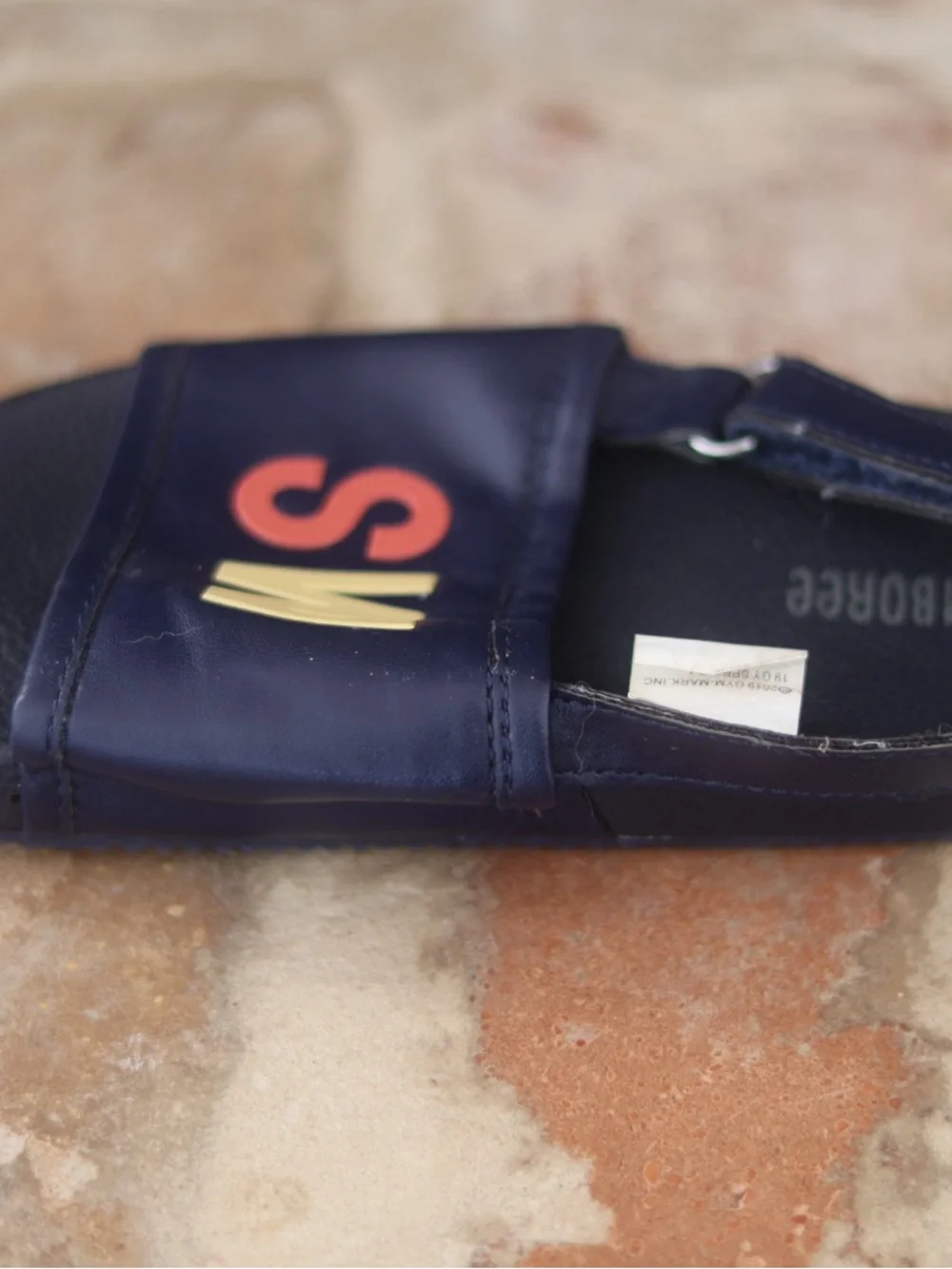 Gymboree Navy Slide Sandals with Colorful Lettering